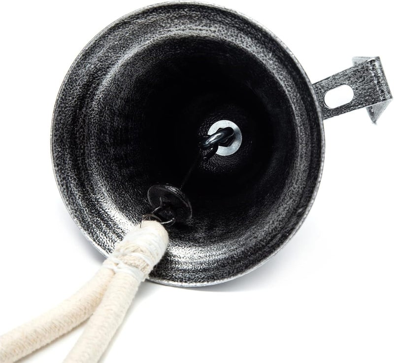 W. MM Hanging Bell Dinner Bell Outdoor Bell Bracket Mount Wall Bell Indoor Rope Bell Ship/Boat/Nautical/Door/School/Reception/Home/Church Bell(Retro Sliver) - Image 4
